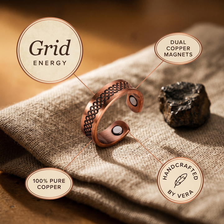 Vera's Grid Copper Ring