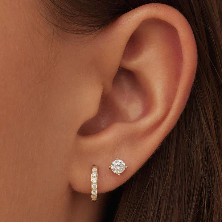 Dara Brillane Earrings Set with Stone | Gold