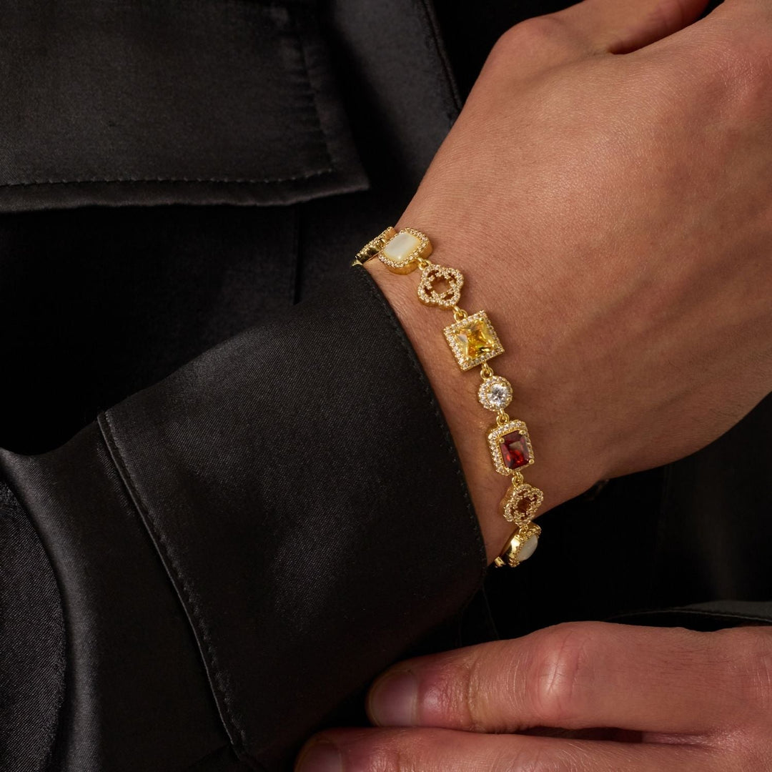 Iced Gemstone Bracelet (Gold)