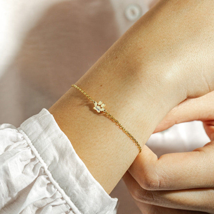 Custom Engraved Paw Print Bracelet