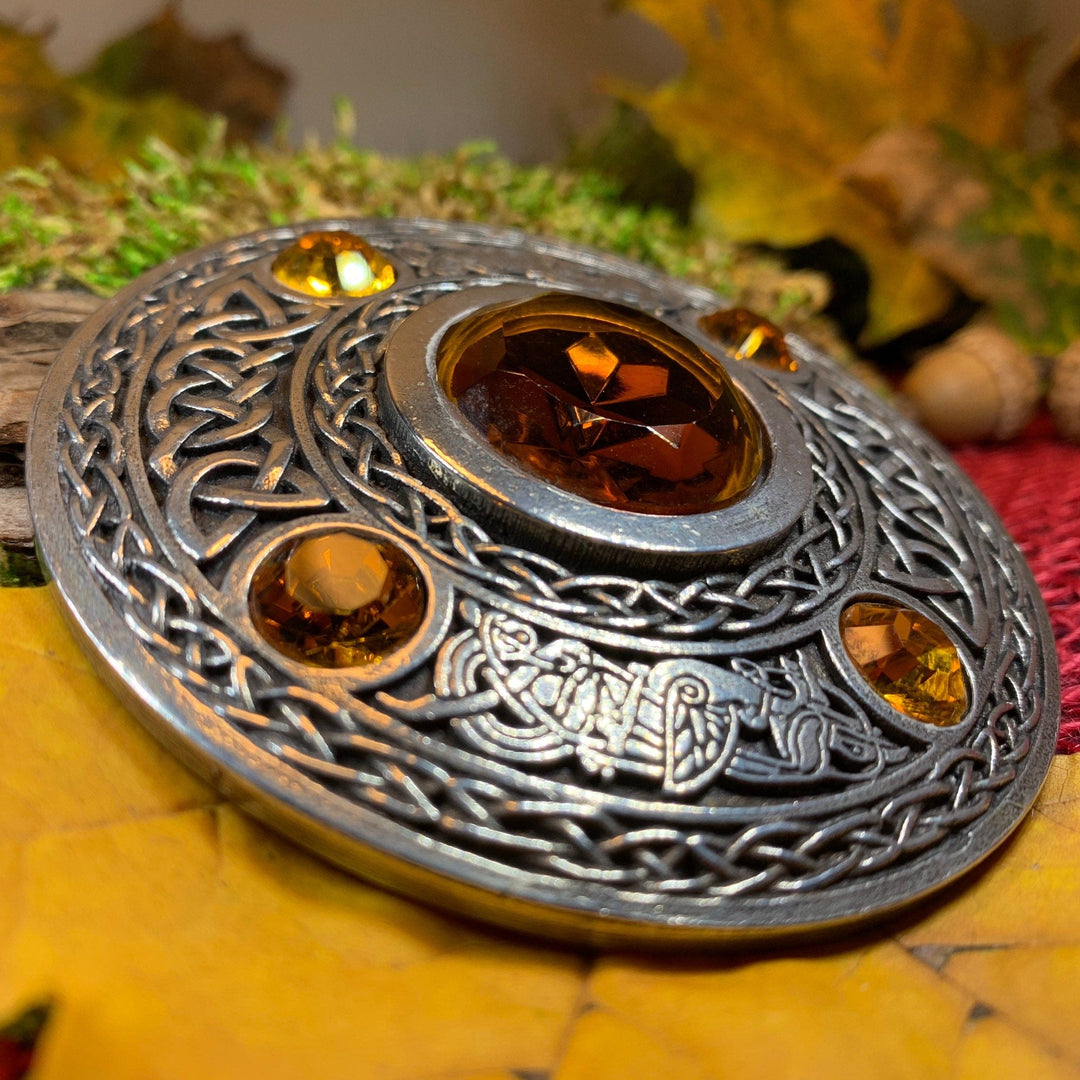 Celtic Raven Brooch
