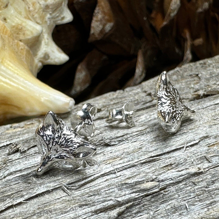 Little Fox Stud Earring in Sterling Silver