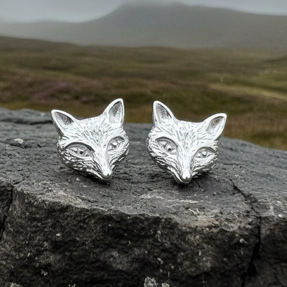 Little Fox Stud Earring in Sterling Silver