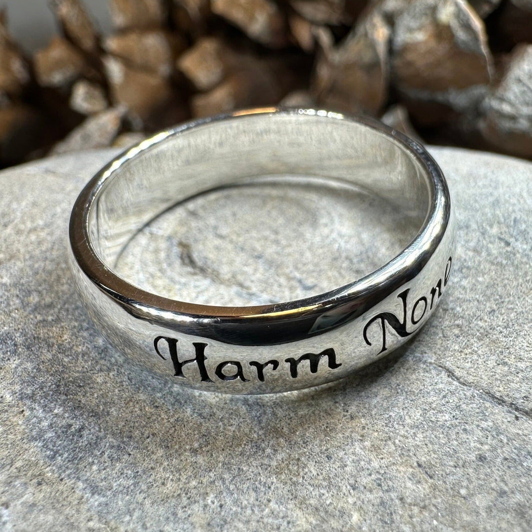 Harm None Wiccan Ring in Sterling Silver
