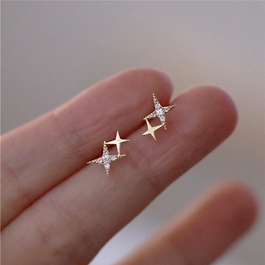 Sparkling Star Pattern Earrings