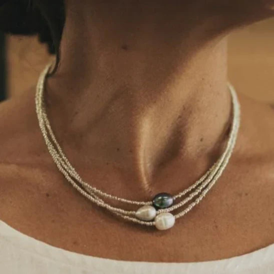 3-Piece Vintage Necklace with Pearls