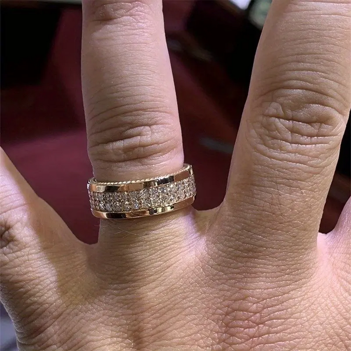 18k Plated Two Row Ring