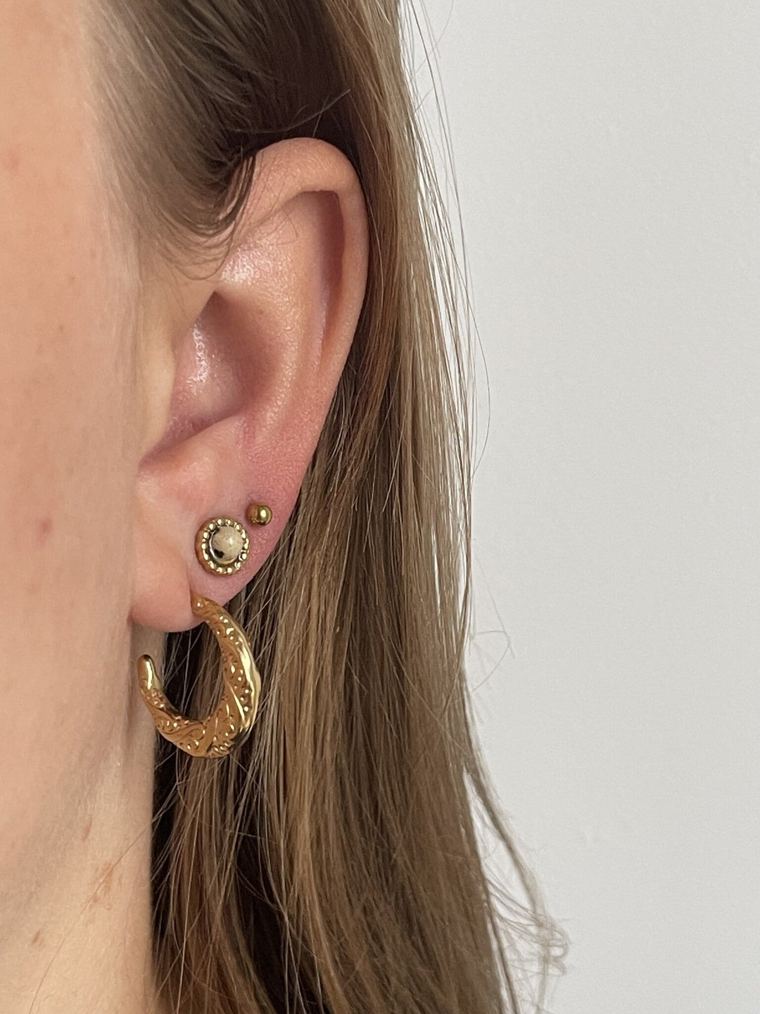 Tara - Studs - Natural Stone - Earrings - Stainless Steel