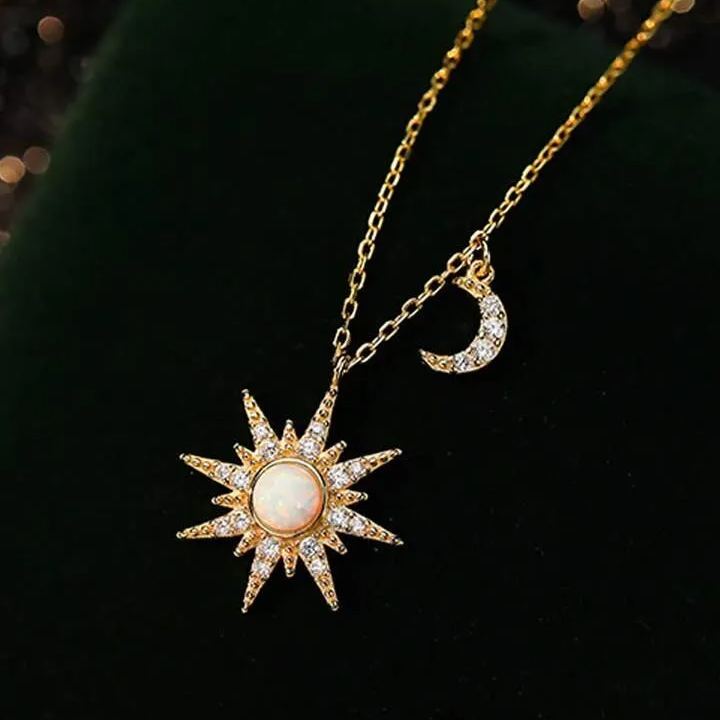 Hearts Are Linked Moon And Star Necklace