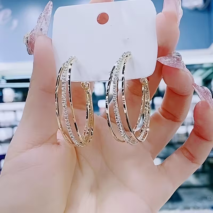Bright Hoop Silver Earrings