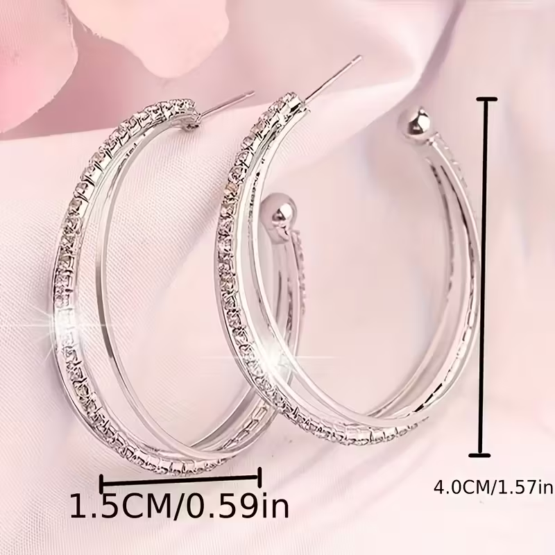 Bright Hoop Silver Earrings