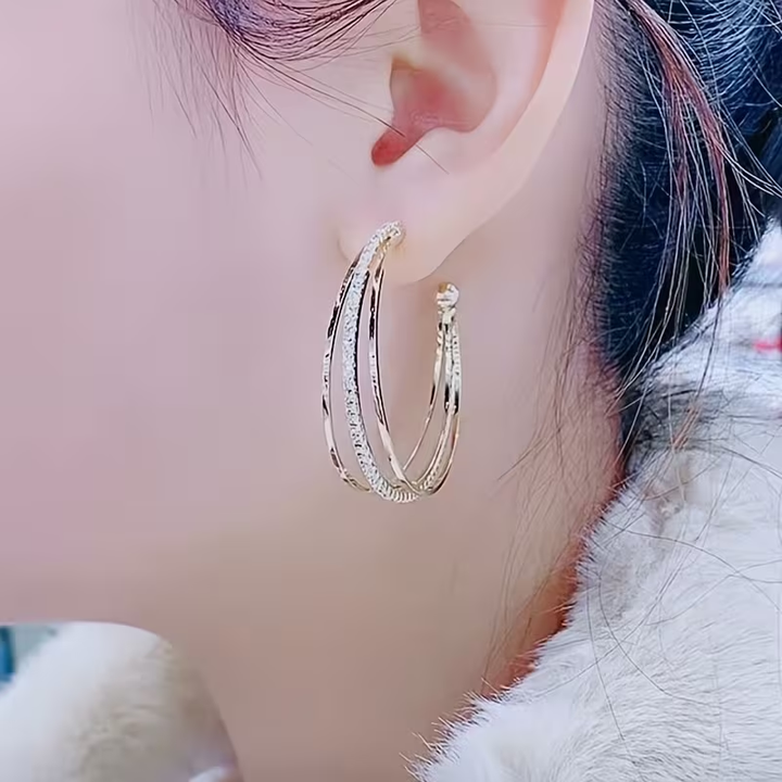 Bright Hoop Silver Earrings