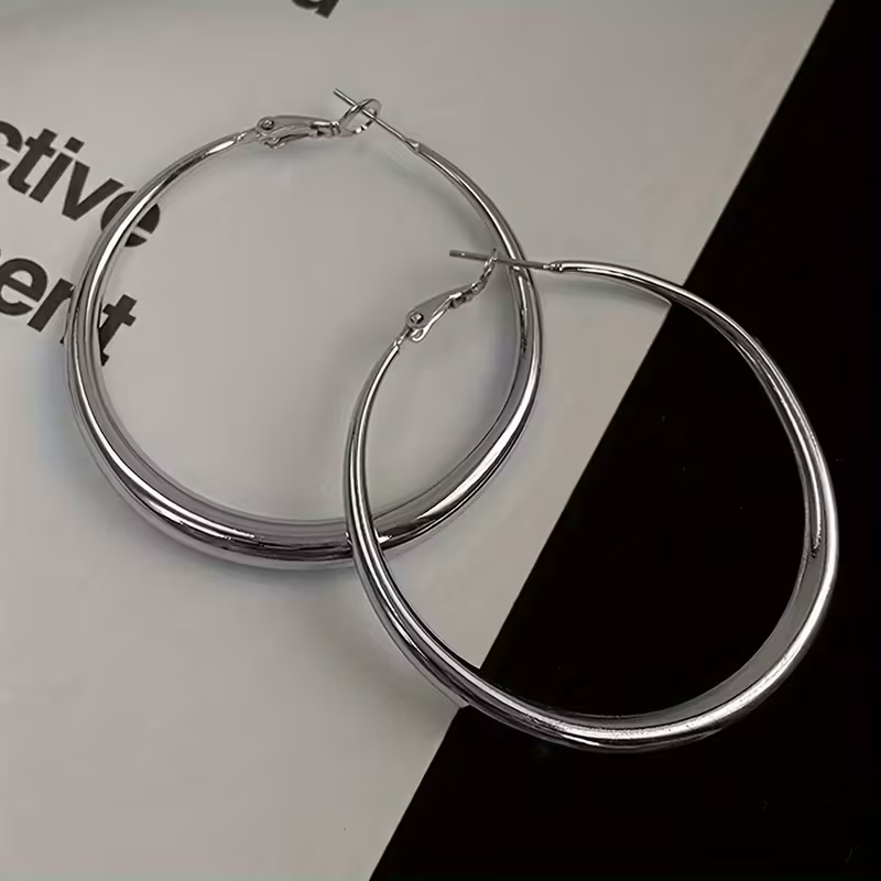 Big Hula Silver Earrings