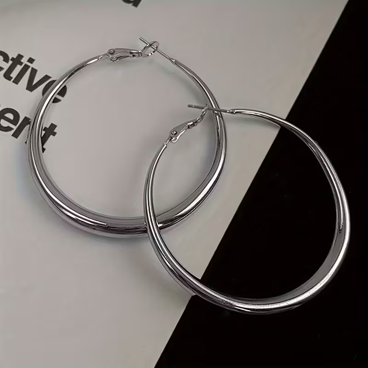 Big Hula Silver Earrings