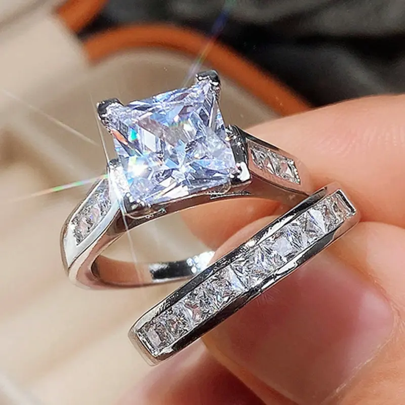 2pc Sparkling Ring Set