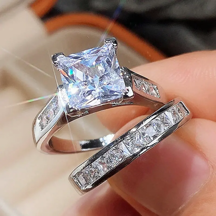 2pc Sparkling Ring Set