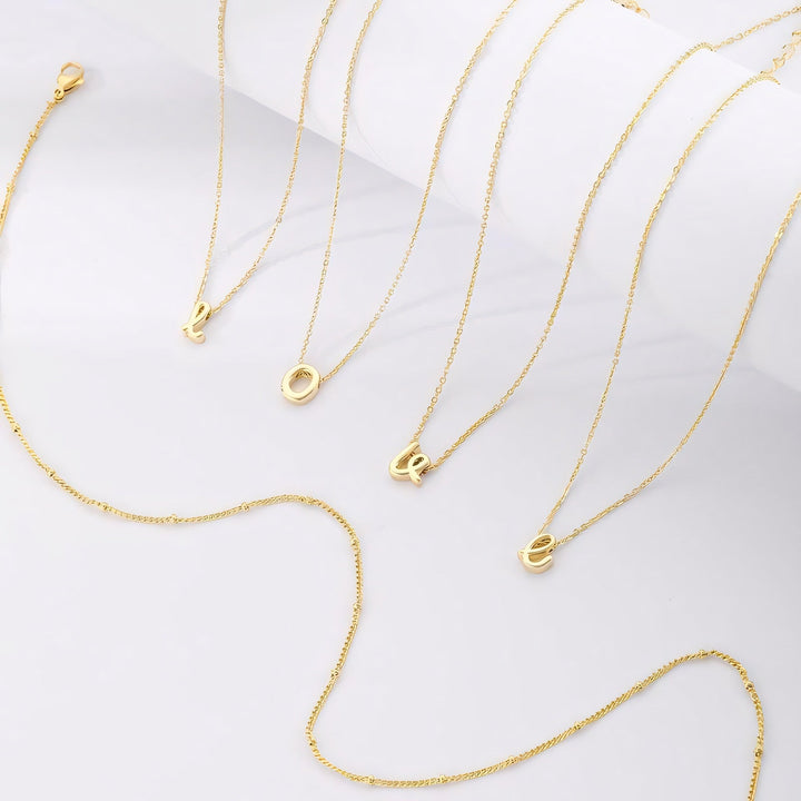 2pc 18k Dainty Initial Necklace