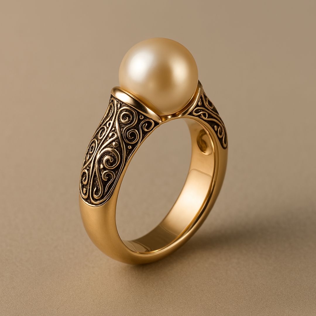 Olivia | Vintage Pearl Gold Ring