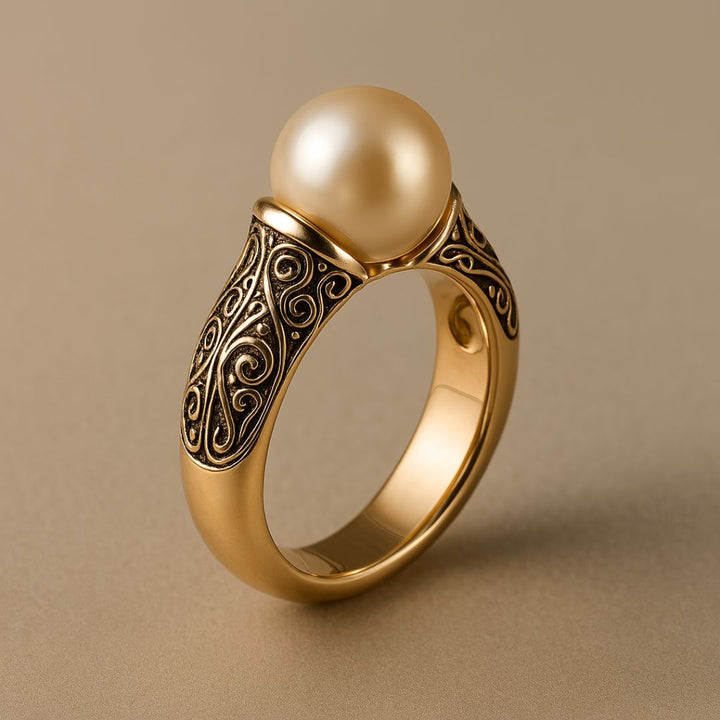 Olivia | Vintage Pearl Gold Ring