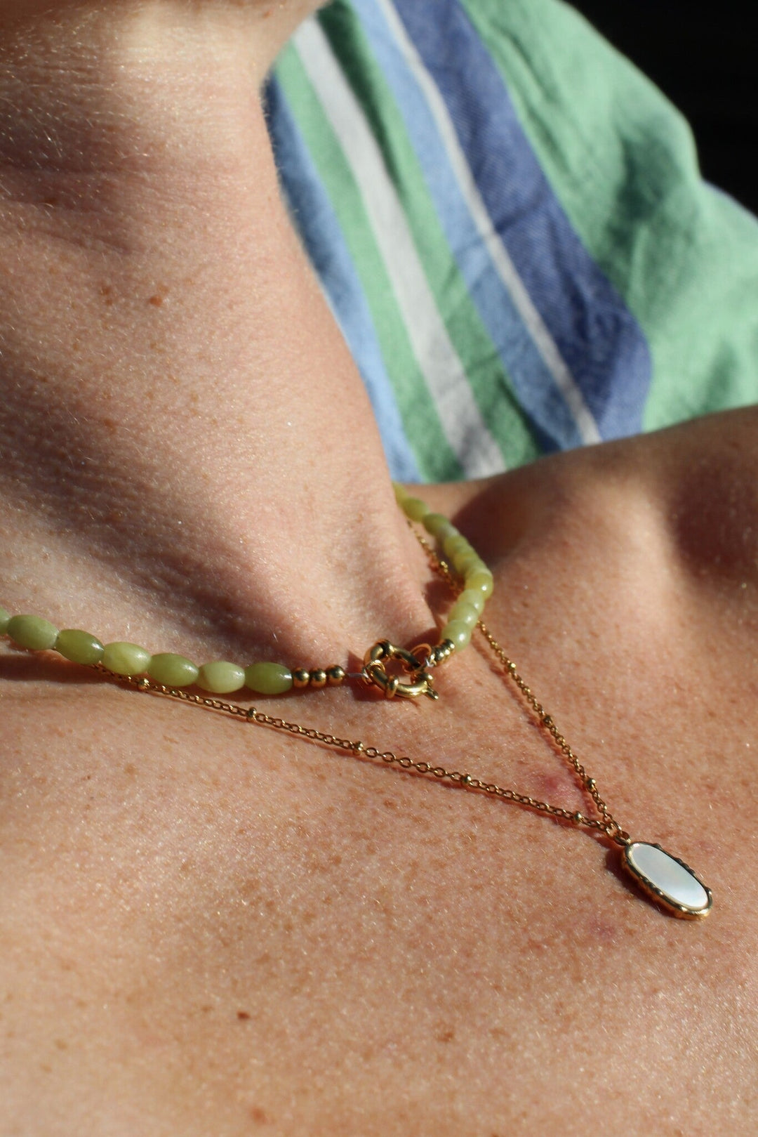 Evelyn - Necklace - Natural Stone - Stainless Steel