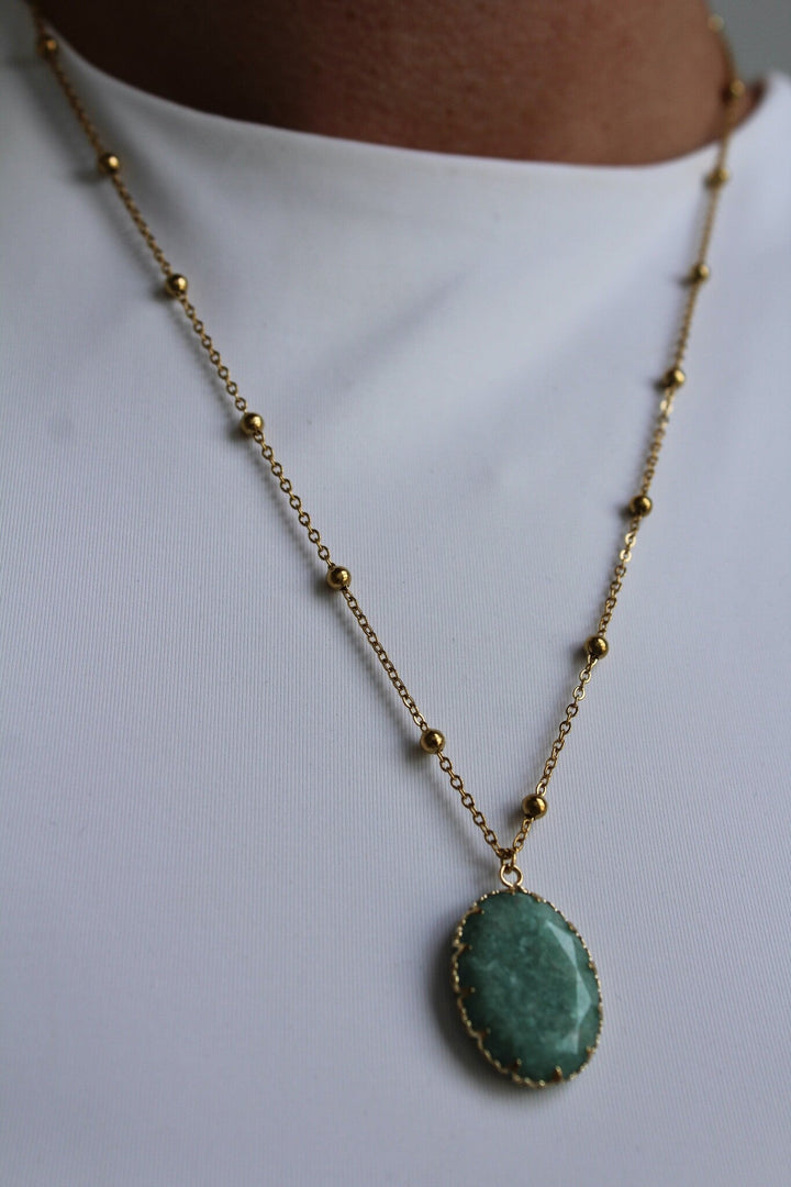 Darla - Necklace - Natural Stone - Stainless Steel