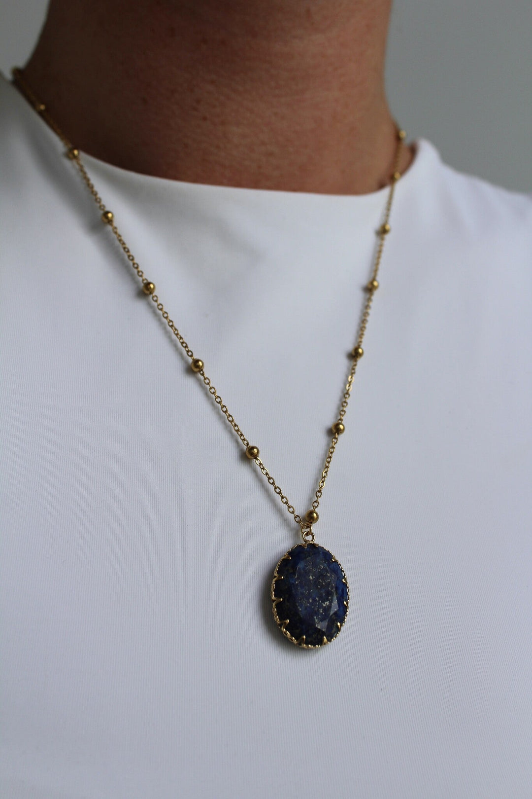 Darla - Necklace - Natural Stone - Stainless Steel