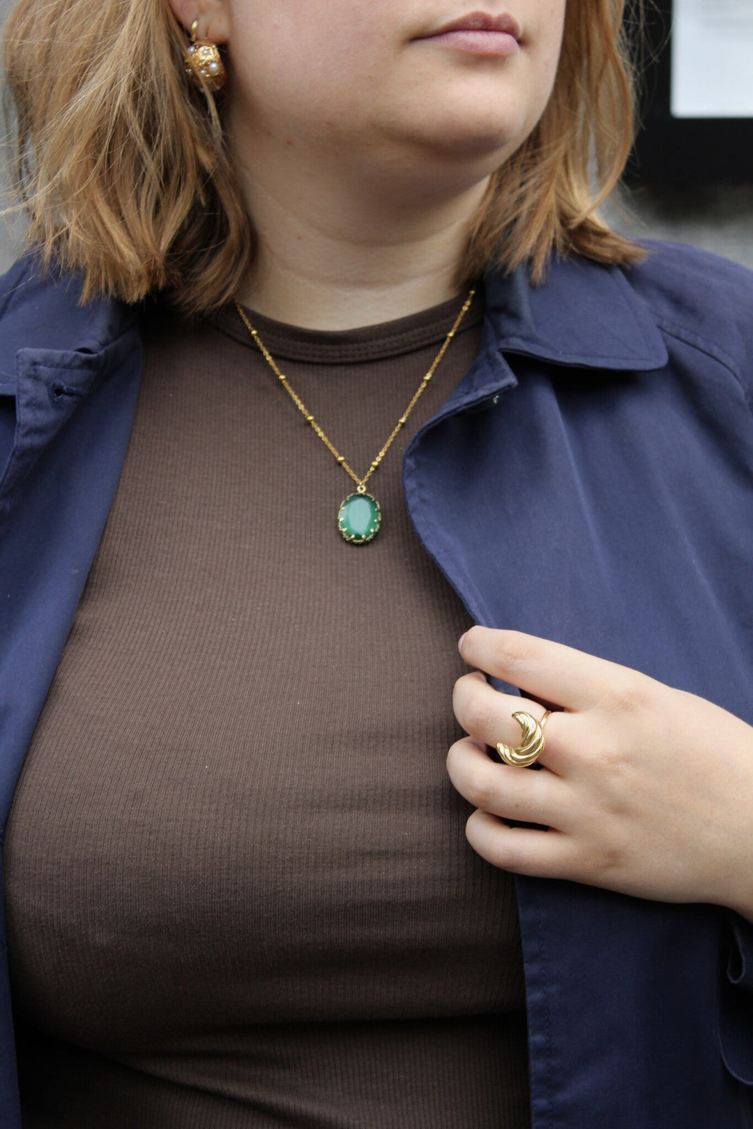 Darla - Necklace - Natural Stone - Stainless Steel