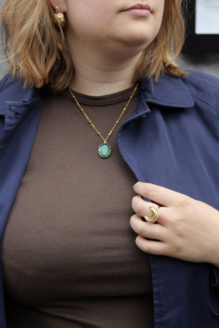 Darla - Necklace - Natural Stone - Stainless Steel