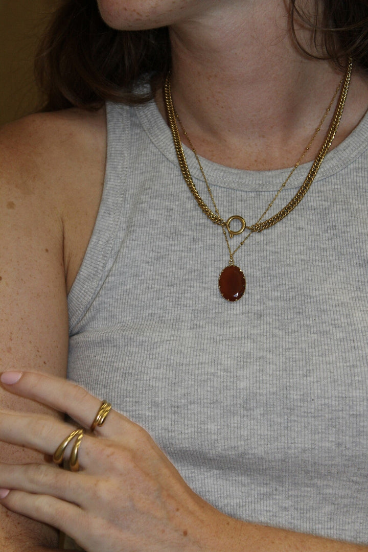 Darla - Necklace - Natural Stone - Stainless Steel