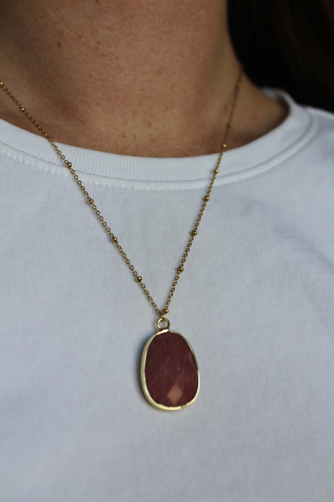 Edita - Necklace - Natural Stone - Stainless Steel