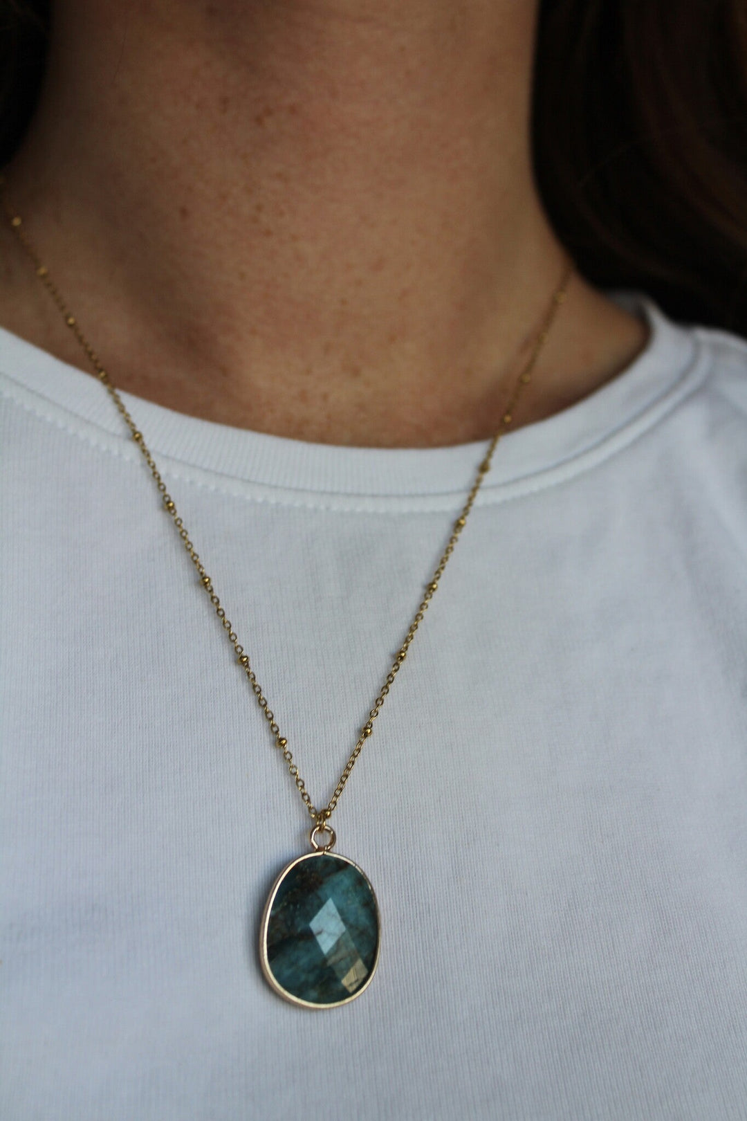Edita - Necklace - Natural Stone - Stainless Steel