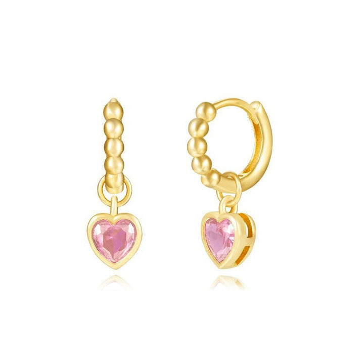 Crystal Charm Earrings | Gold