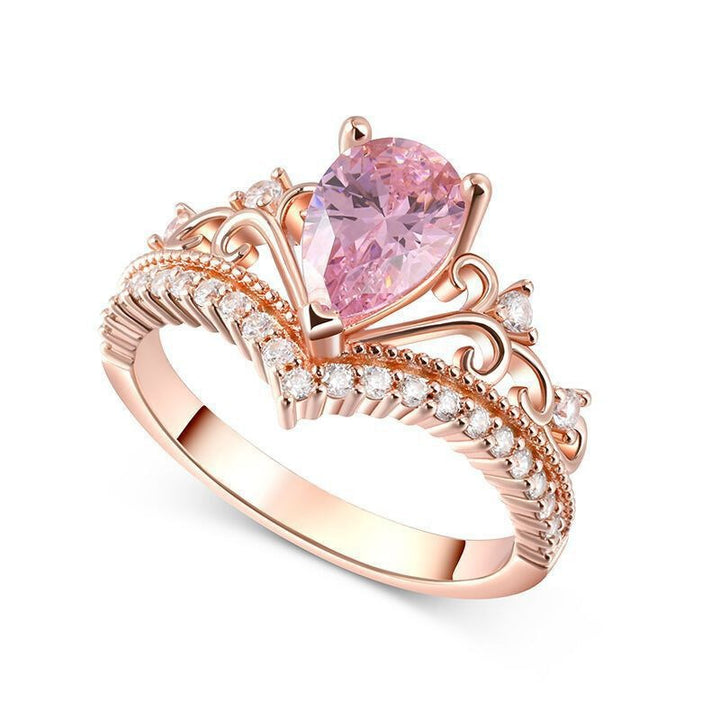 Crystal Crown Ring | Rose Gold