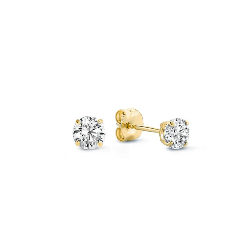Larmes | Gold Stone Stud Earrings
