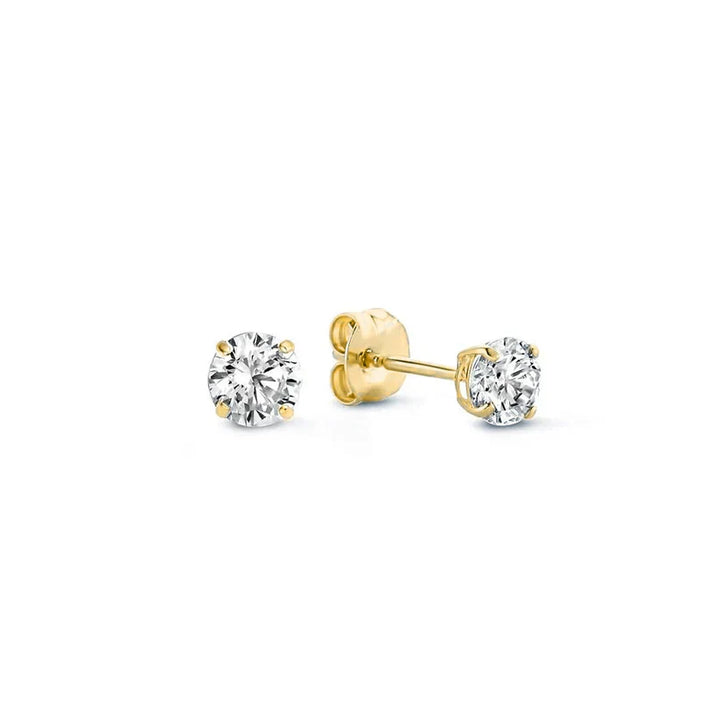 Larmes | Gold Stone Stud Earrings