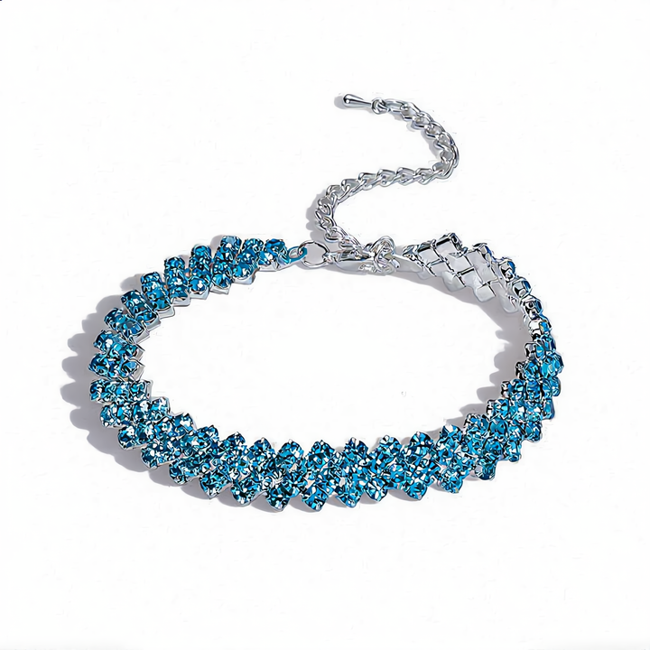 Sparkling Blue Crystal Bracelet | Silver