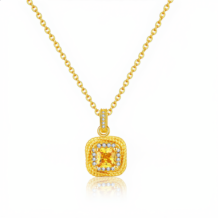 Square Crystal Jewelry Set | Gold