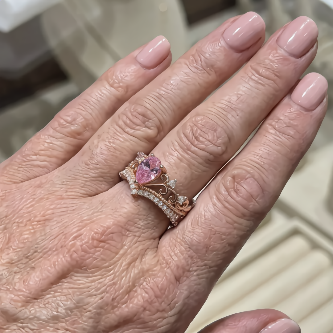 Crystal Crown Ring | Rose Gold
