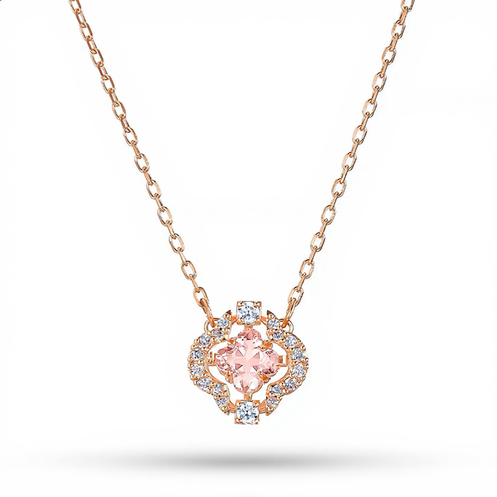 Crystal Flower Necklace | Rose Gold