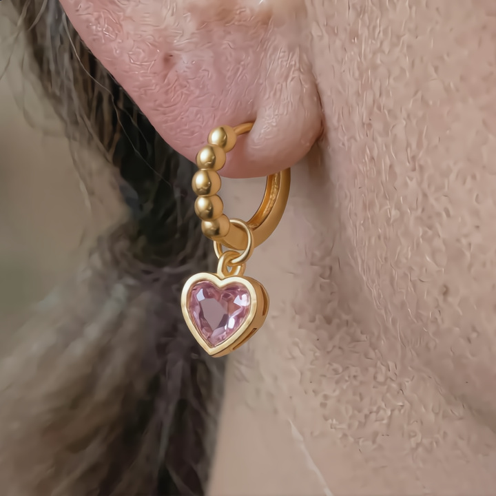 Crystal Charm Earrings | Gold