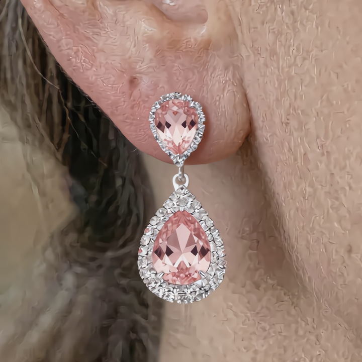 Sparkling Drop Earrings | Silver