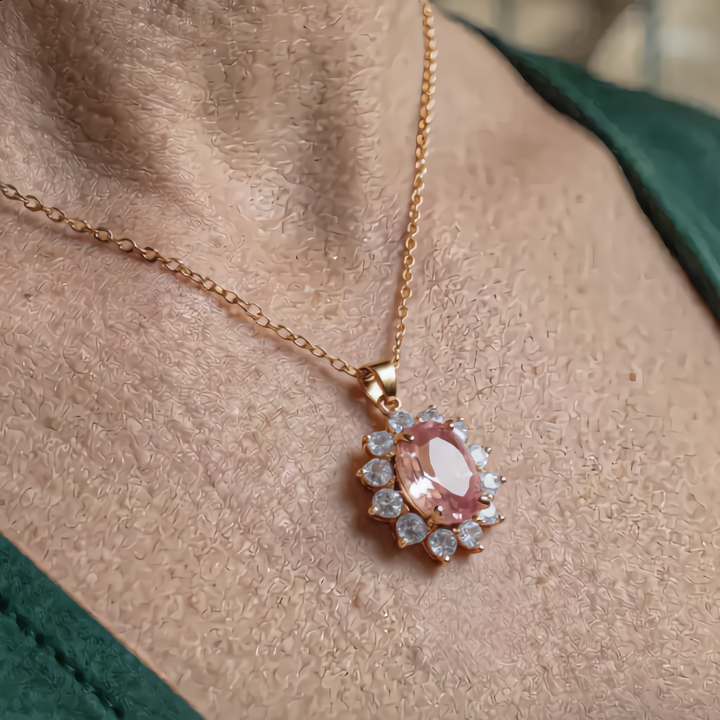 Gemstone Sunburst Necklace | Gold