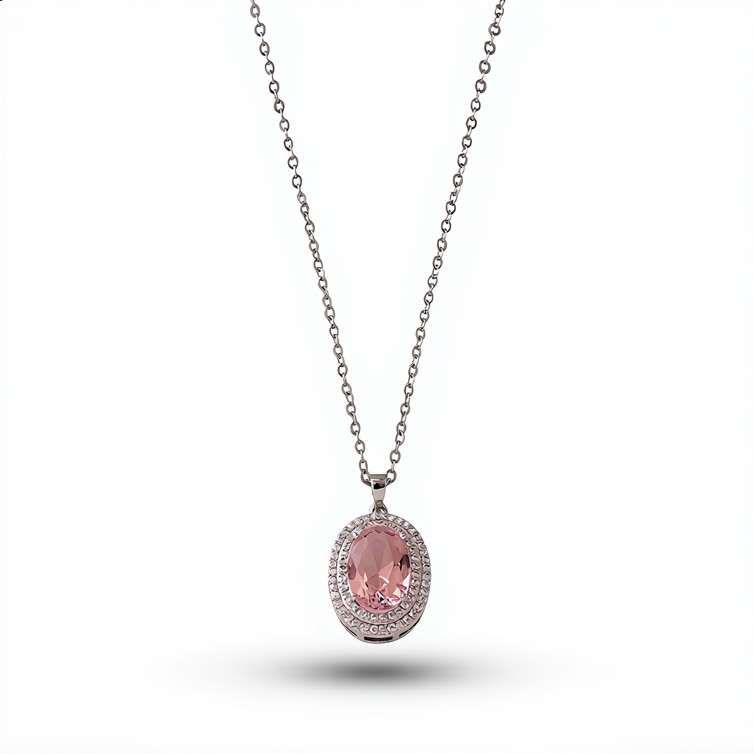 Gemstone Oval Necklace | Gold