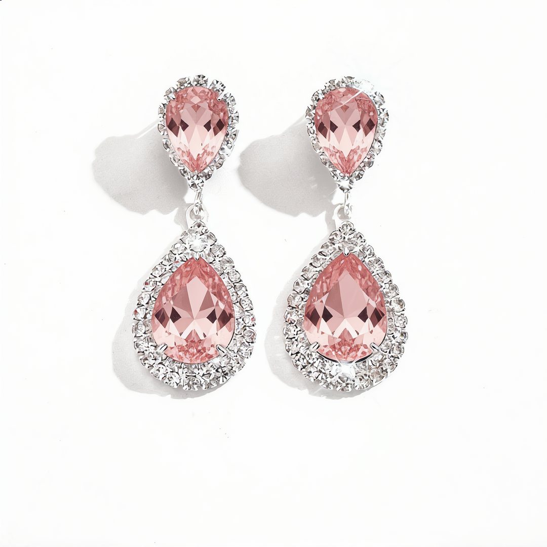 Sparkling Drop Earrings | Silver