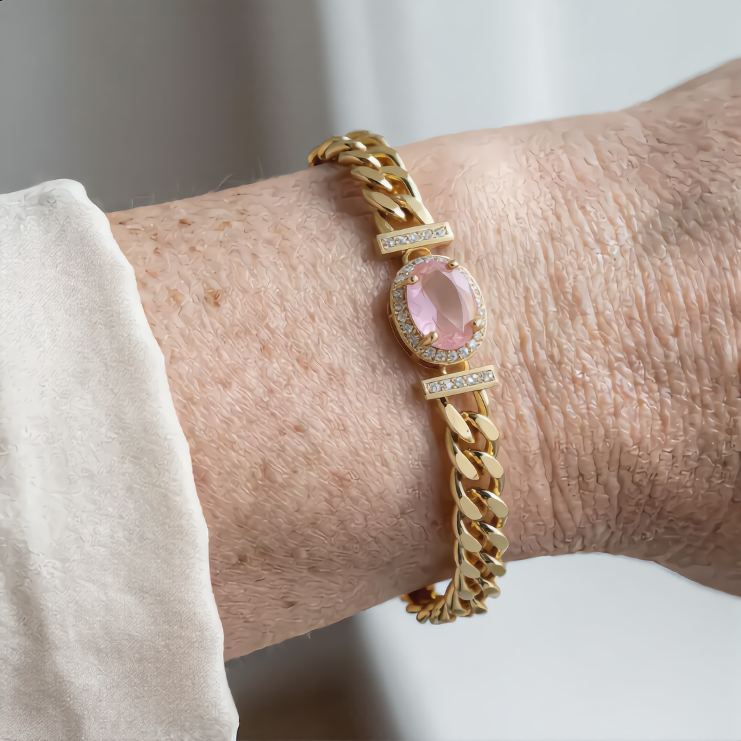 Crystal Chain Bracelet | Gold
