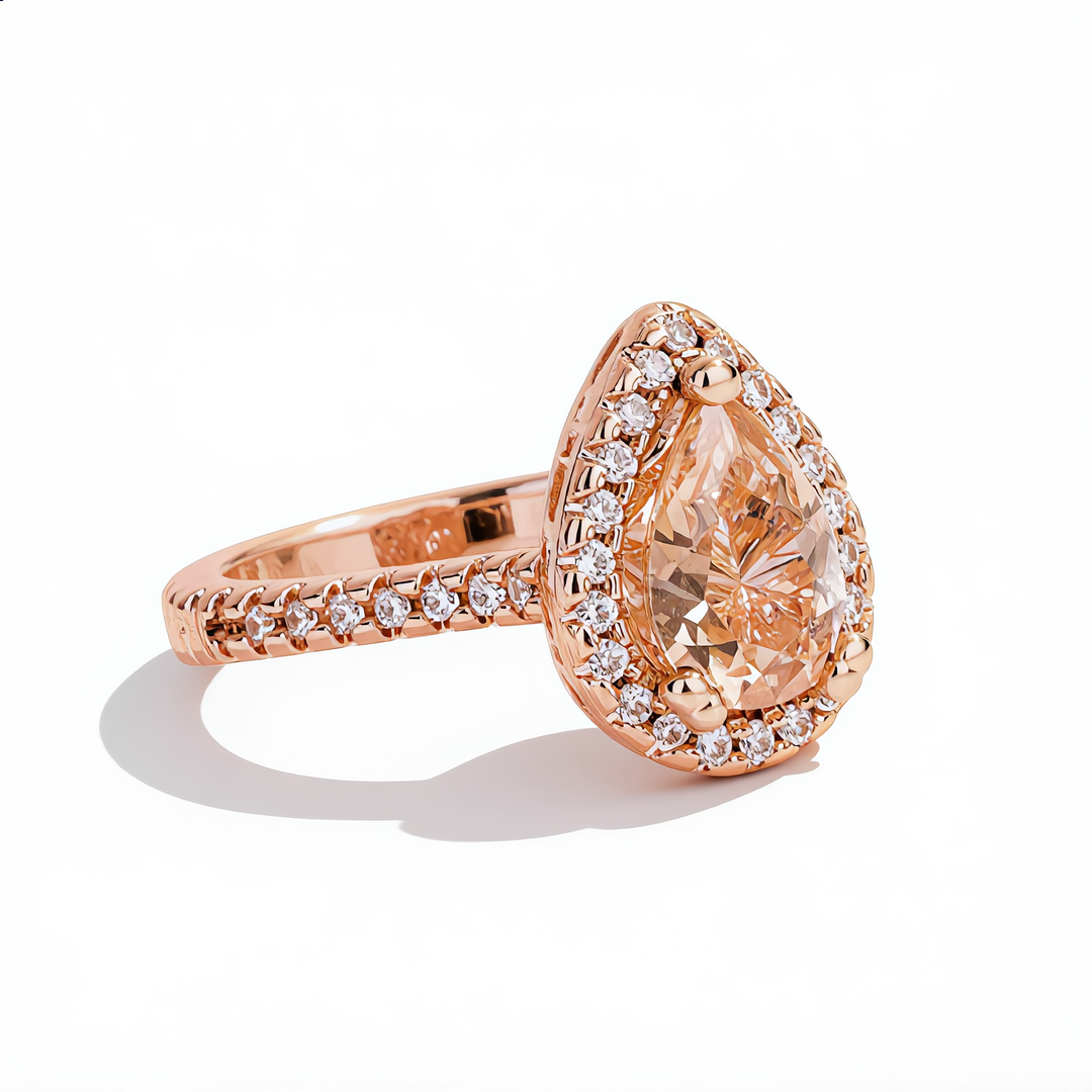 Crystal Teardrop Ring | Rose Gold