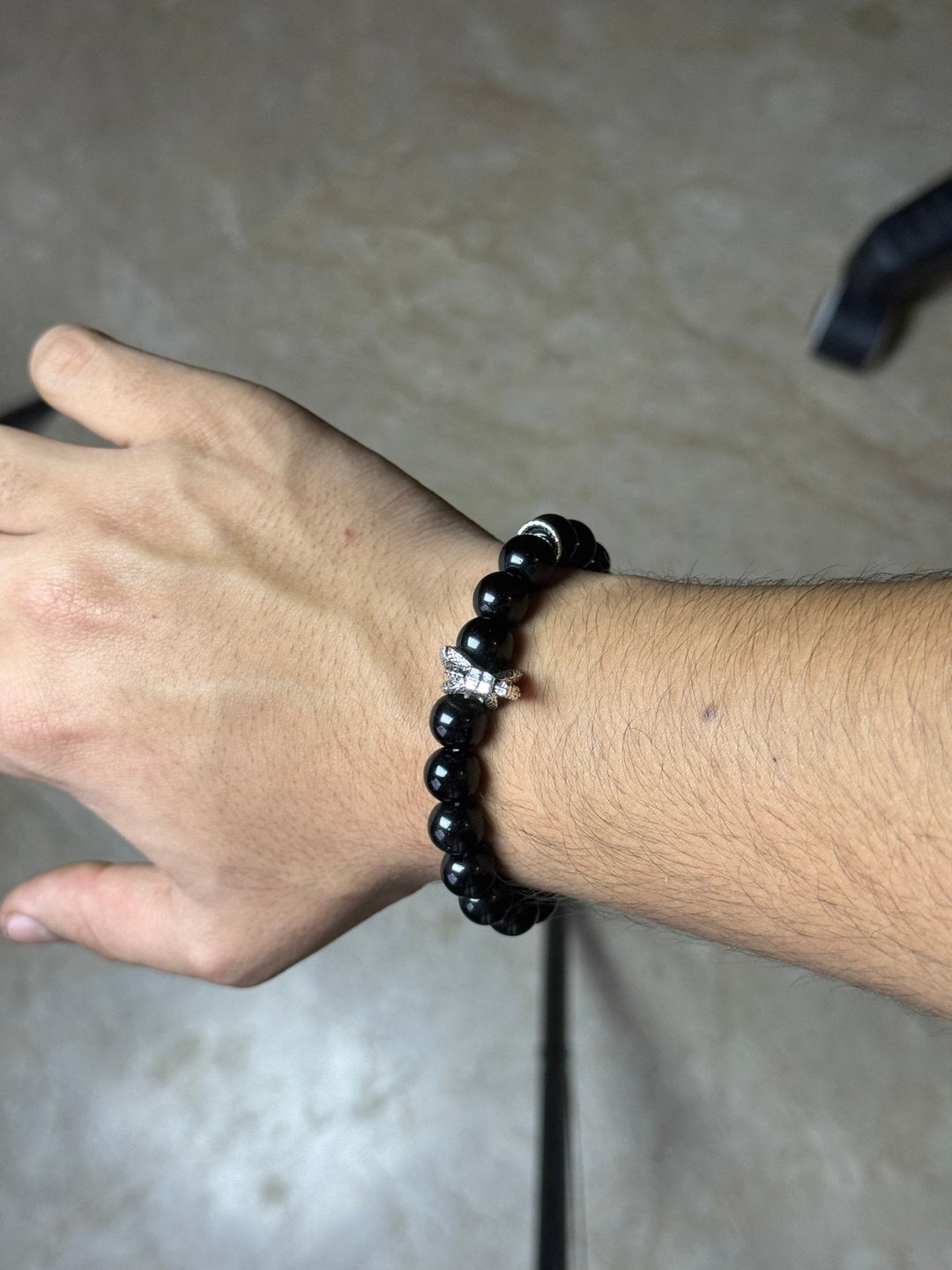 Black Bead Bracelet