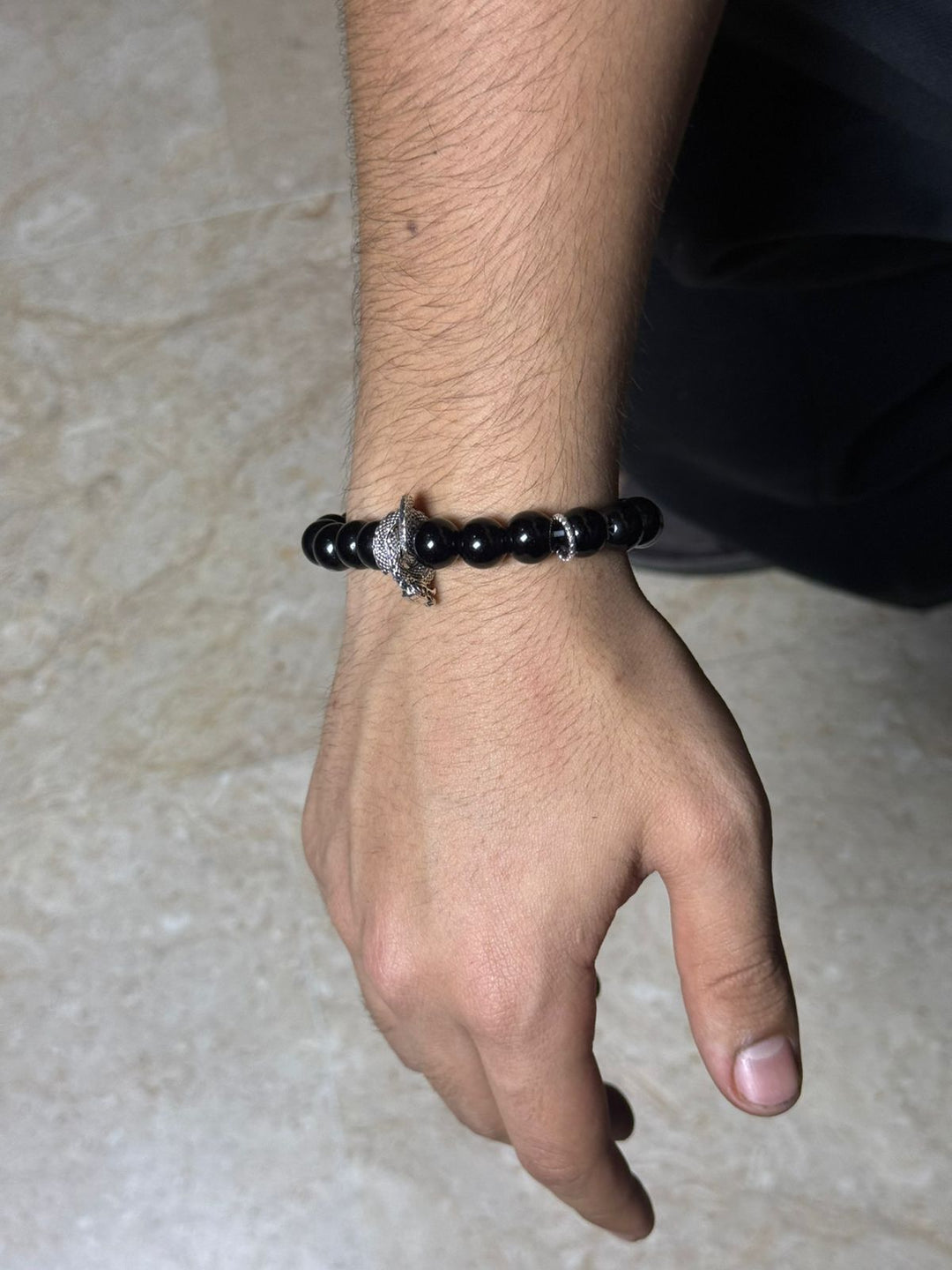 Black Bead Bracelet
