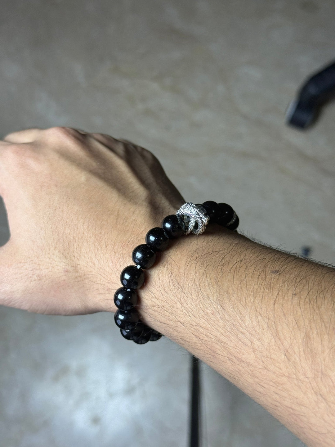 Black Bead Bracelet