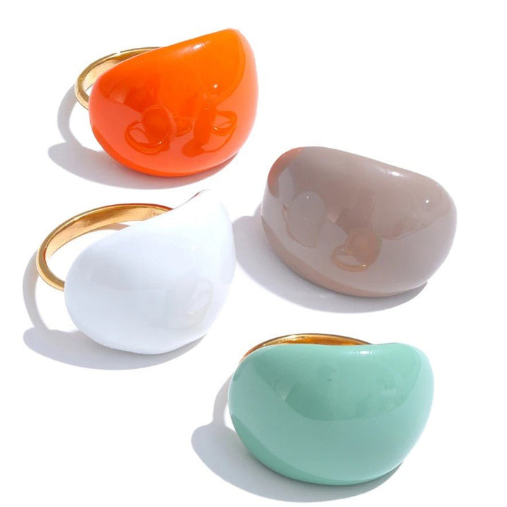 Lava Drop SS Enamel Ring